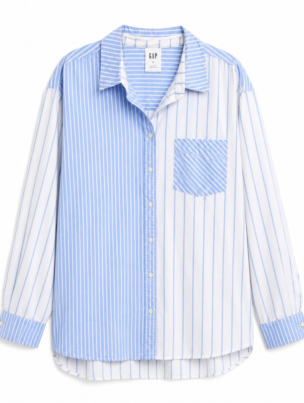 GAP The Big Shirt Blue and White Striped Button-Down Shirt Size XXL